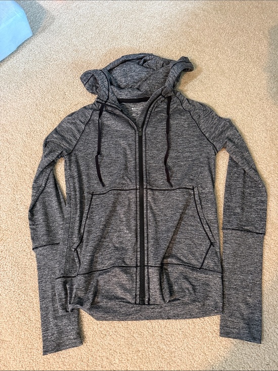 Athleta Tops - Athleta Gray Marled Full-Zip Hooded Jacket